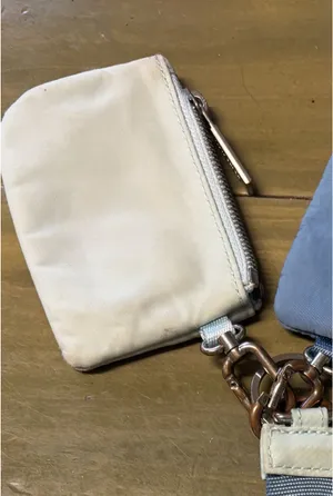 Lululemon Powder Blue / Utility Blue Dual Pouch Wristlet. In GUC! Well loved with untreated stains. thumbnail 6