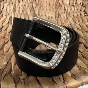 Fossil leather belt vintage crystal buckle‎ large thumbnail 5