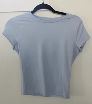 Hollister Seamless Fabric Crew Baby Tee Light Blue thumbnail 2