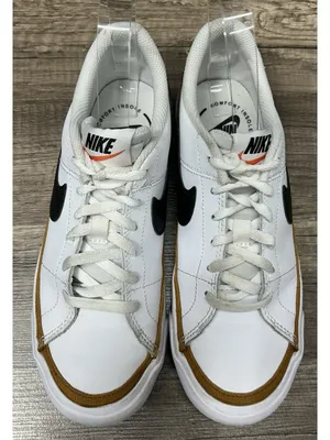 Nike Court Legacy GS Shoes 5Y /womens 6.5 White Desert Ochre Sneakers DA5380-102 thumbnail 3