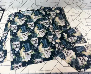 Posh Peanut‎ PJ Set Sm Black Steampunk Skull Top Hat Bamboo Viscose Loungewear thumbnail 1
