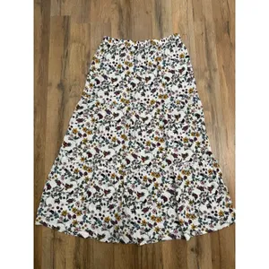 Joe B Floral Tiered Midi Skirt White Rayon Boho‎ Cottagecore Women's Large thumbnail 2