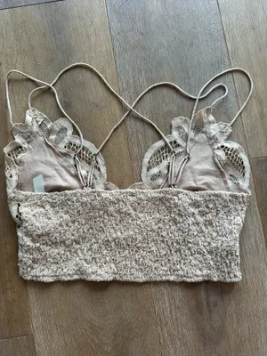 Tan Lace Free People Bralette thumbnail 3