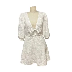 NICHOLAS Danni Bow-detailed Broderie Anglaise Mini Dress White Size US 8‎ thumbnail 3