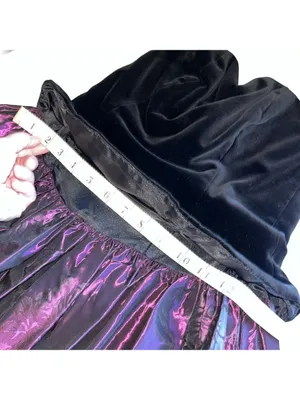 Vintage Semi Formal Laura Ashley 90s 80s Velvet Strapless Ball Gown thumbnail 11