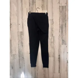 Black Jogger Sweatpants Small Tapered Lounge Pants Elastic Waist thumbnail 4