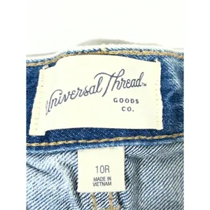 Universal Threads Denim Jeans Women 10R Medium Wash Distressed Patchwork‎ Baggy thumbnail 8