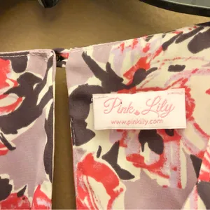 Pink Lily Floral High square‎ Halter Neck Dress Purple Medium thumbnail 3