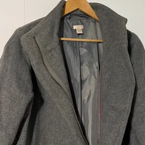 J.Crew Wool Blend Coat Size 10 Gray Zip Front Funnel Neck Jacket thumbnail 8