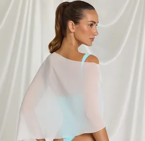 Oh Polly Sheer White Poncho thumbnail 3