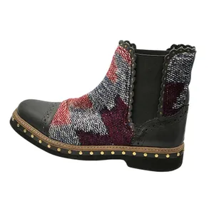 Free People Brayden Western Booties Black Kilim Woven Studded Leather 37 Womens thumbnail 6