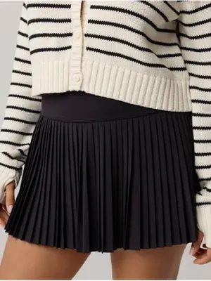 Aerie Offline All Aces Pleated Mini Skirt in Black thumbnail 1
