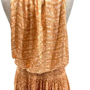 Current Air Los‎ Angeles The Wyland Dress Smocked Mini Orange Floral Size Small thumbnail 12