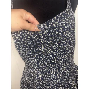 english factory printed bustier dress‎ linen blend sleeveless blue floral Medium thumbnail 2