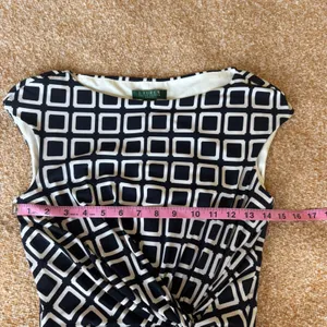 Lauren Ralph Lauren‎ Navy White Geometric Square Twist Waist Sheath Dress 4 thumbnail 4