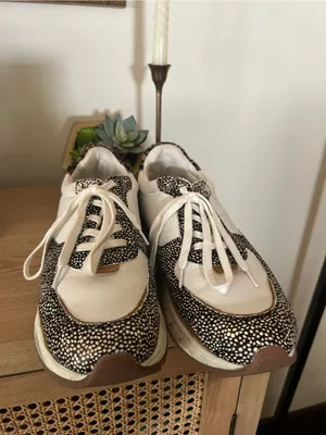 Madewell Kickoff Trainer Sneakers Olive Grove Multi Leather‎ Spots White Tan 9 thumbnail 3