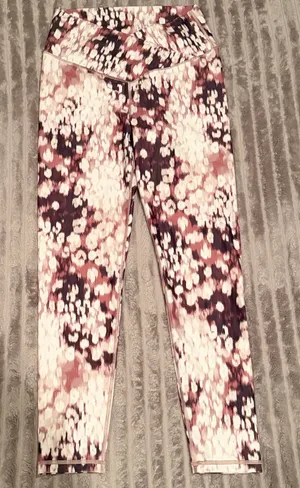 OFFLINE by Aerie Real‎ Me Crossover 7/8 Leggings Size L High Rise Pink Abstract thumbnail 1