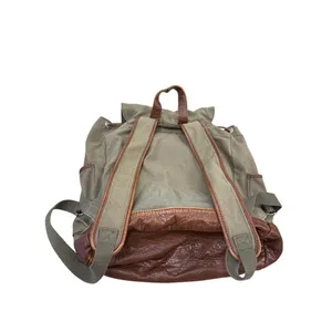 Cape Juby Womens Green Denim & Faux Leather Backpack 14x16 SKU 7057 thumbnail 7