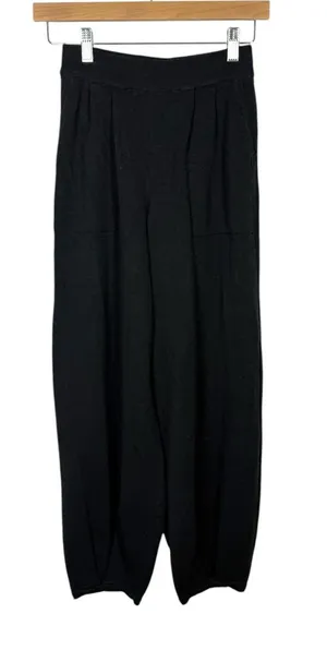 FP Beach Free People Freya Sweater Pants Black Linen Blend Balloon Joggers XS thumbnail 1