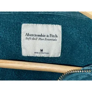 Abercrombie & Fitch Soft A&F Max Essential Green Half Zip Mock Sweatshirt Size M thumbnail 3