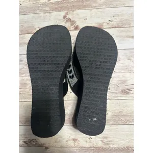 Yellowbox Blingy Flip Flops Women's Size 7.5 Rhinestone Black Platform Thongs thumbnail 8