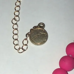 Magical Gold Tone Pink and White Beaded Boho Necklace thumbnail 3