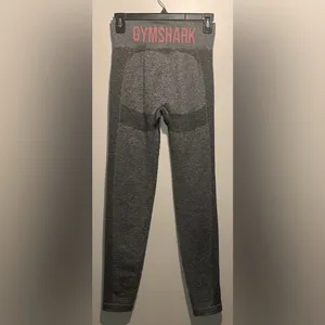 Gymshark- Flex Leggings in Grey with Pink Accent Logo Letters- Size Small thumbnail 2