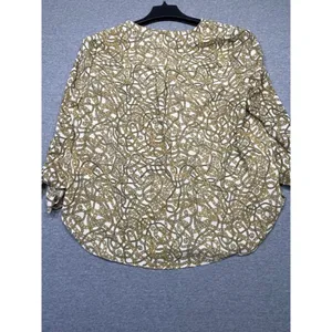 Women's Michael Kors Blouse, Size L, White & Gold Chain Print thumbnail 4