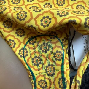 SKATIE Bikini Bottoms sz M‎ Yellow Floral Tile Print Sustainable Swimwear NWT thumbnail 6