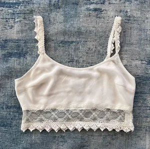 Kendall & Kylie White Lace Side Zip Crop Top Medium thumbnail 1