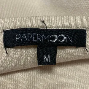Papermoon Beige Sleeveless Ribbed Knit Corset Bustier Tank Crop Top Size M thumbnail 3