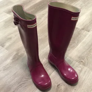 Hunter Original Gloss Rain Boots Magenta Purple thumbnail 3