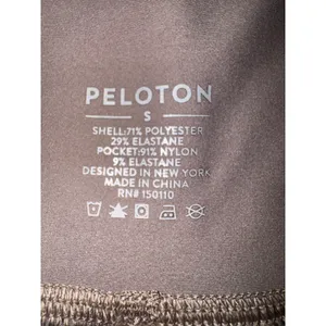Peloton‎ Womens High Waisted Biker Shorts Brown Taupe Side Pockets Size S thumbnail 5