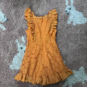 Selfie Leslie Dress Prairie Crochet Frill Dress Sunset Orange Womens M - NO BELT thumbnail 3