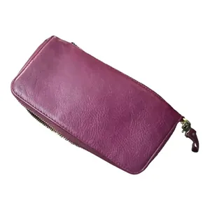 Joy Susan Chloe Purple vegan Leather Wristlet Clutch multi zip pockets wallet thumbnail 2