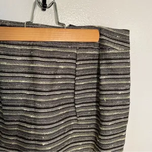 Mossimo Women's Size 12 A-Line Tweed Skirt Black Lime Green Metallic Lined Zip thumbnail 3