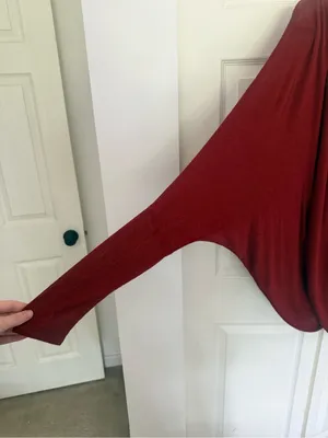 NWT Free People Sheila Hacci Top Mahogany Combo Dark Red Wrap Top Drapey Medium thumbnail 5