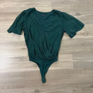 Abercrombie & Fitch Green Short Sleeve Bodysuit Blouse Women Small thumbnail 1