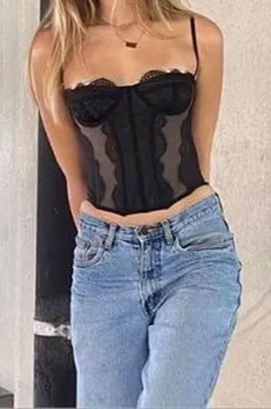Urban Outfitters Out from Under Modern Love Corset Top Black thumbnail 10