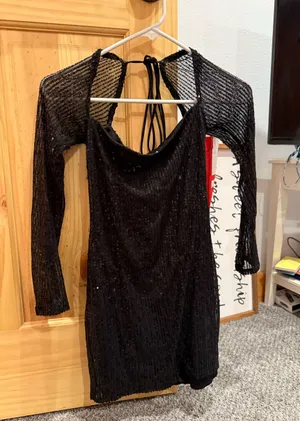 Black Lucy in the Sky Mini Dress Sequin thumbnail 1