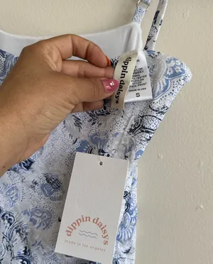 Dippin Daisys Blue and White Paisley One-Piece Swimsuit thumbnail 5