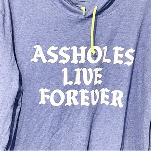 ALF A*sholes Live Forever Size XL Blue Hooded Pullover Lightweight Top‎ thumbnail 2