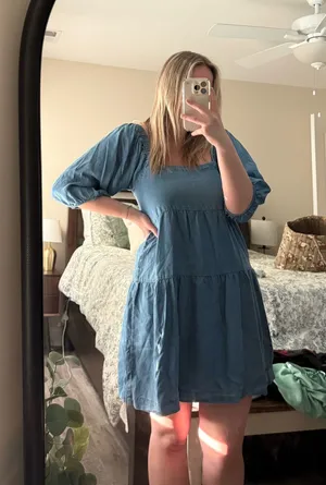 Faux Jean Dress Blue Size L thumbnail 1