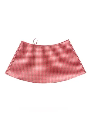 Shade & Shore Red Gingham Tie-Waist Swim Cover-Up Skirt XL 16 NWT thumbnail 3