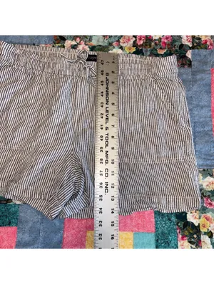 J.Crew $60 Womens M Striped 55% Linen Blend Comfort Lounge Casual Shorts Medium thumbnail 9