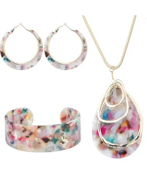 ORAZIO Acrylic Jewelry Set for Women Statement Boho Resin thumbnail 1