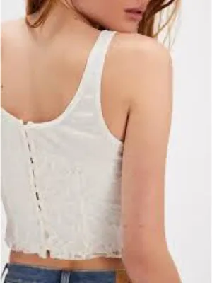 Free People Cosette Corset Tank Blouse White thumbnail 2
