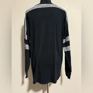 EUC PINK Victoria’s Secret Black and Gray Long Sleeve Top size large thumbnail 4