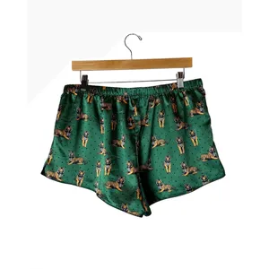 Ekouaer Satin Pajama Set Women XL Green Tiger Print Shorts Set Loungewear thumbnail 10