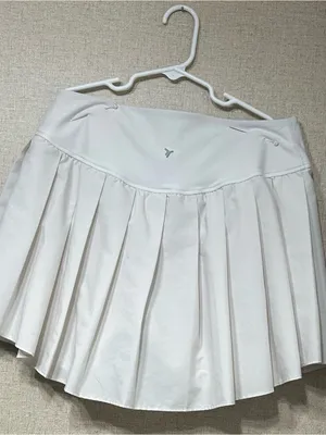 White Pleated Tennis Skirt with Built-In Shorts thumbnail 2